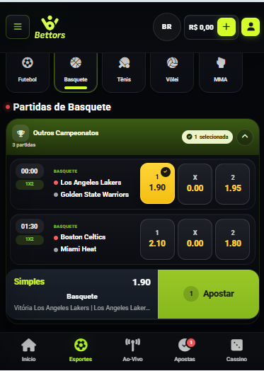 Tela mobile de basquete do SharkGame